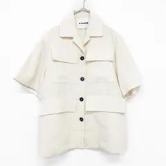 JIL SANDER ジルサンダー 半袖シャツ ミリタリー シルク リネン アイボリー イタリア製 レディース 34 a01237のサムネイル