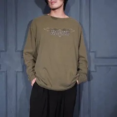 USA VINTAGE HARLY DAVIDSON FLAME PRINT SLEEVE DESIGN LONG SLEEVE T SHIRT MADE IN USA/アメリカ古着ハーレーダヴィッドソンフレイム袖プリントデザイン長袖Tシャツ(ロンT)