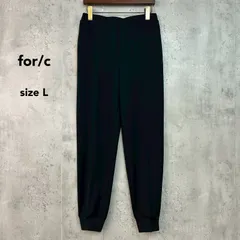for/c フォーシー L ブラック ジョガーパンツ 裾リブ スリット タック ストレッチ ウエストゴム テーパード イージーパンツ ボトムス 無地 速乾 カジュアル きれいめ 伸縮性 906029 オフィスカジュアル ★ ■■