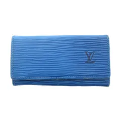 ルイヴィトン LOUIS VUITTON エピ ブルーライン キーケース 4連レザー 型押しロゴ 青 /YJ ■GY11