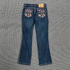 美品 True Religion デニムフレア 虹色 ホースシューステッチ - メルカリ
