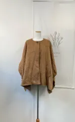 日本製 ブラウン ファー ケープ コート