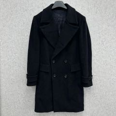 カシミヤOLD HERNOヘルノ ダブル ポロコート 46ブラック イタリア製