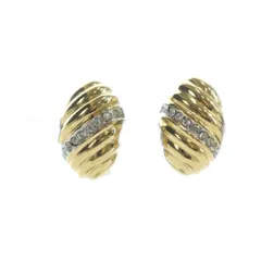 イヴサンローラン YVES SAINT LAURENT イヤリング アクセサリー クリップ式 両耳用 ロゴ ラインストーン ゴールド色 ■GY18 /MQ