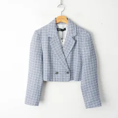 55/新品 ザラ クロップド ストラクチャー ジャケット パンツ セット