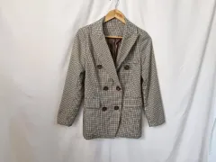 チェック ダブルボタン ジャケット
