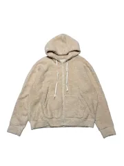 ヴィンテージ フリース フード ジップアップ 3XL ベージュ