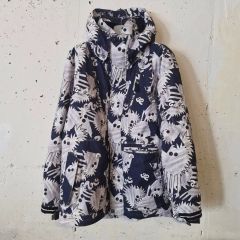 Ratland ジップアップパーカー 総柄 ブラック Mサイズ - メルカリ