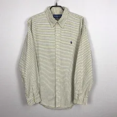 ポロラルフローレン イェロー CHECK シャツ メンズL (100)