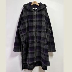 ちょん様《sale》《ayane/アヤン》チェックシャギーロングシャツコート 