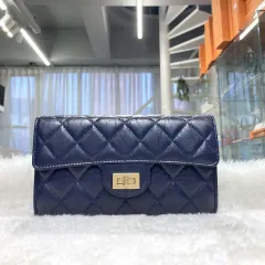 シャネル ヴィンテージ ゴールド 財布 ネイビー 26番台-J011504
