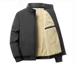 メンズ 裏起毛 ウールジャケット 通勤Look 防寒アウター 作業着アウター