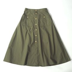 CELINE 20SS トリオンフボタン シルク ポルカドット柄 ロングスカート
