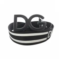 ドルチェ&ガッバーナ ドルガバ DOLCE&GABBANA ベルト PVC ロゴ ロゴバックル 黒