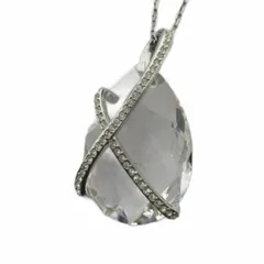 スワロフスキー SWAROVSKI ネックレス アクセサリー ペンダント クリスタル ドロップ型 シルバー色 ■GY11 /MQ