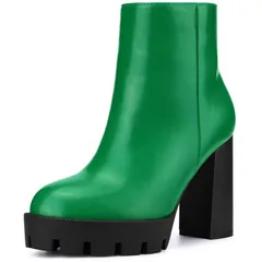 アレグラ ケー レディース シューズ ブーツ・レインブーツ チェルシーブーツ プラットフォーム チェルシー ヒール ALLEGRA K Womens Platform Lug Sole Round Toe Side Zip Block Heeled Chels