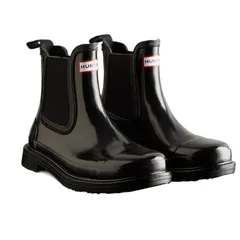 ハンター レディース シューズ ブーツ・レインブーツ チェルシーブーツ チェルシー Hunter WomensLadies Commando Gloss Chelsea Boots Black ブラック