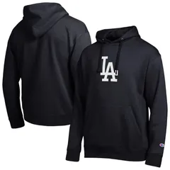 チャンピオン レディース トップス Tシャツ 刺繍 ロゴ パーカー Mens Champion Black Los Angeles Dodgers All Star Embroidered Logo Hoodie Lad Black ブラック