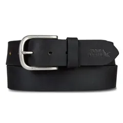 エディー バウアー レディース アクセサリー ベルト レザー ジーンズ Mens Eddie Bauer 145in Hand Tacked Leather Jeans Belt Black ブラックのサムネイル