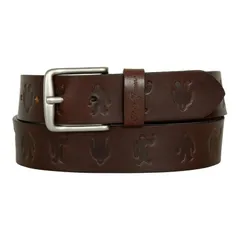 エディー バウアー レディース アクセサリー ベルト レザー Mens Eddie Bauer 145in Embossed Sasquatcharness Leather Belt Brown ブラのサムネイル