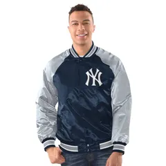 スターター レディース アウター ジャケット・ブルゾン Menstarter NavyGray New York Yankees Blitz Varsity Jacket Ynk Navy ネイビーのサムネイル