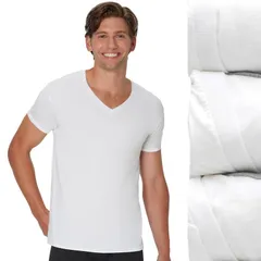 ヘインズ レディース トップス シャツ Vネック Mens Hanes Ultimate 3Pack ComfortBlend VNeck TShirt Undershirts White ホワイトのサムネイル