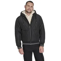 チャンピオン レディース アウター ジャケット・ブルゾン キルティング Mens Champion Quilted Hoody Bomber Jacket Black ブラック