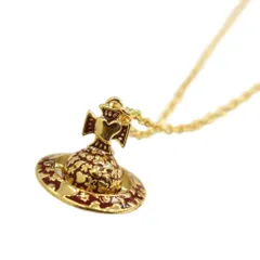 ヴィヴィアンウエストウッド Vivienne Westwood MINI BAS RELIEF ミニバスレリーフ ネックレス オーブ ペンダント ゴールドカラー 赤 レッド /KW ■GY18