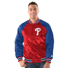 スターター レディース アウター ジャケット・ブルゾン MenstarteredRoyal Philadelphia Phillies Blitz Varsity Jacket Phl Red レッドのサムネイル
