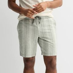 소노마 레이디스 하의 바지 반바지 반바지 Mensonoma Goods For Life 9Inch Everyday PullOn Shorts Olive Linen Stripe 올리브