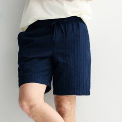 소노마 레이디스 하의 바지 반바지 반바지 Mensonoma Goods For Life 9Inch Everyday PullOn Shorts Navy Stripe Texture 네이비