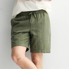 소노마 레이디스 하의 바지 반바지 반바지 Mensonoma Goods For Life 9Inch Everyday PullOn Shorts Olive Stipe Texture 올리브