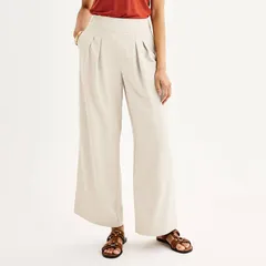 ナインウェスト レディース ボトムス カジュアルパンツ ワイドレッグ Womens Nine West Soft PullOn Wide Leg Pants White Oak ホワイト