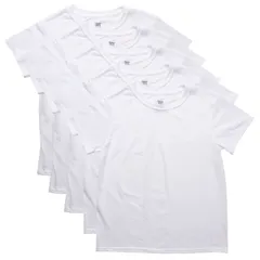 ヘインズ レディース トップス シャツ クルーネック Boys Hanes 5 Pack Ultimate Moisture Wicking White Crewneck Undershirt Whiのサムネイル