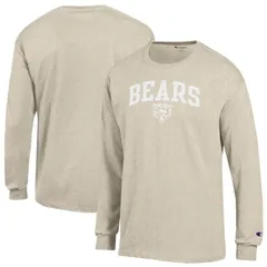 チャンピオン レディース トップス Tシャツ ジャージー Mens Champion Heather Oatmeal Chicago Bears White Ink Jersey Long Sleeve TShirt Brs Multi マルチカラー