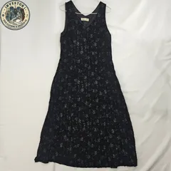 ​【希少/ヴィンテージ】BREVA ZARA 花柄総柄ロングワンピース 黒 L相当