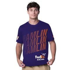 スターター レディース トップス Tシャツ Menstarter Purple Denny Hamlin FedEx All Star Extreme TShirt Nas Purple パープルのサムネイル