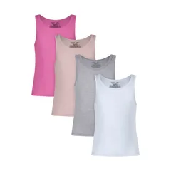 ヘインズ レディース トップス シャツ Girls Hanes 4 Pack Originals Ultimate SuperSoftank Blue Pink ブルーのサムネイル
