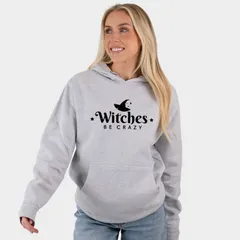 Simply Sage Market レディース トップス Tシャツ パーカー グラフィック Simply Sage Market Witches Be Crazy Hat Womens Graphic Hoodie Heather Grey グレー