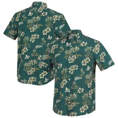 レインスプーナー レディース トップス Tシャツ ダウン Mens Reyn Spooner Green Athletics Kekai Performance ButtonDown Top Oasのサムネイル