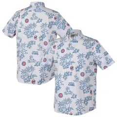 レインスプーナー レディース トップス Tシャツ Mens Reyn Spooner White Chicago Cubs Kekai Performance ButtonUp Top Cub Whiのサムネイル