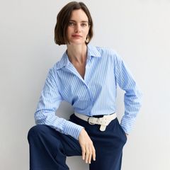 HPS別注】MADISONBLUE ラウンドカラーフリルシャツブルー - メルカリ