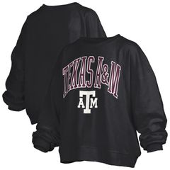 프레스 박스 레이디스 탑스 T셔츠 플러스 사이즈 스웨트 Womens Pressbox Black Texas AM Aggies Plusize Nelson Janise Swe