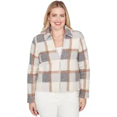 アルフレッド ダナー レディース アウター ジャケット・ブルゾン プチ ニット Petite Alfredunner Plaid Knit Boucle Jacket No Color チェック