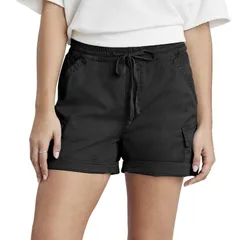 ユニオンベイ レディース ボトムス ハーフパンツ・ショーツ ショートパンツ Juniors UNIONBAY Cassie Cargo Drawcord Beach Shorts Black ブラック