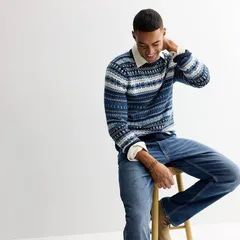 ソノマ メンズ アウター ニット・セーター クルーネック Mensonoma Goods For Life Fair Isle Crewneck Sweater Blue Fairisle ブルーのサムネイル