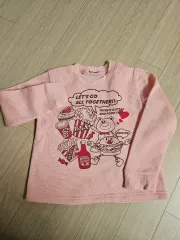 (日本) キッズ ピンク 起毛 スウェット 130