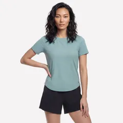 スケッチャーズ レディース トップス Tシャツ Womenskechers GO WALK Luxe Rib TShirt Desert Green グリーンのサムネイル