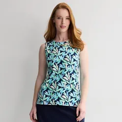クロフト＆バロー レディース トップス Tシャツ Womens Croft Barrow Essential Tank Top Navy Aqua Popalm ネイビー