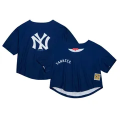 ミッチェルネス レディース トップス Tシャツ Womens Mitchell Ness Navy New York Yankees Cooperstown Collection Crop TShirt Ynk Navy ネイビー